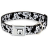 Mickey Mouse Face CLOSE-UP Full Color White Black Seatbelt Buckle Collar - Mickey Mouse Expressions Stacked White/Black