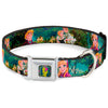 Anna Silhouette Full Color Blues Green Pink Seatbelt Buckle Collar - Anna & Hans/Anna & Kristoff Poses