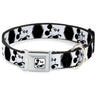 Mickey Standing Full Color White/Black Seatbelt Buckle Collar - Mickey Standing Pose Film Strip White/Black