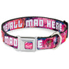 Transparent Cheshire Cat Face Full Color Seatbelt Buckle Collar - Transparent Cheshire Cat Poses WERE ALL MAD HERE