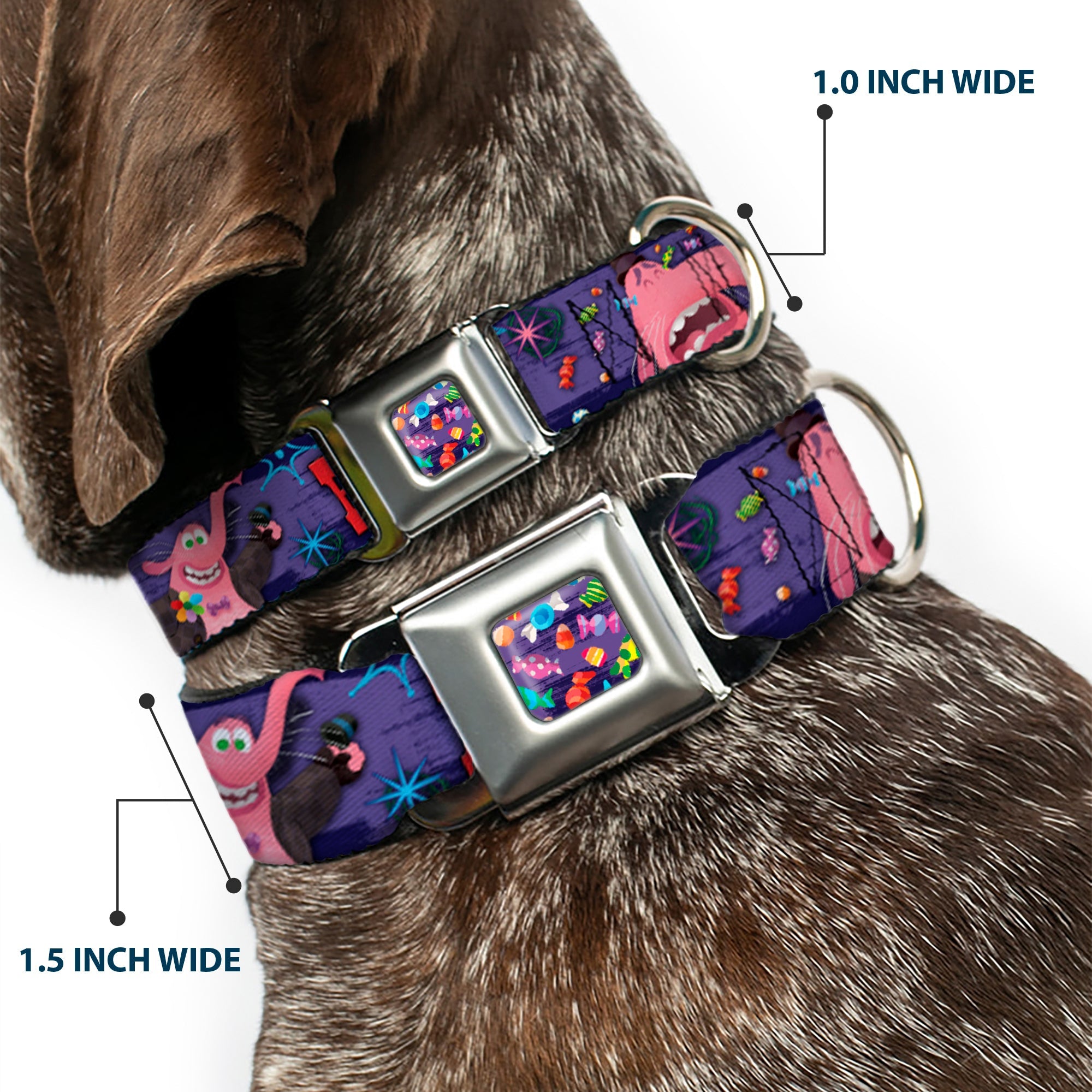Scattered Candy Full Color Purples Seatbelt Buckle Collar - BING BONG Poses/Candy Purples/Multi Color