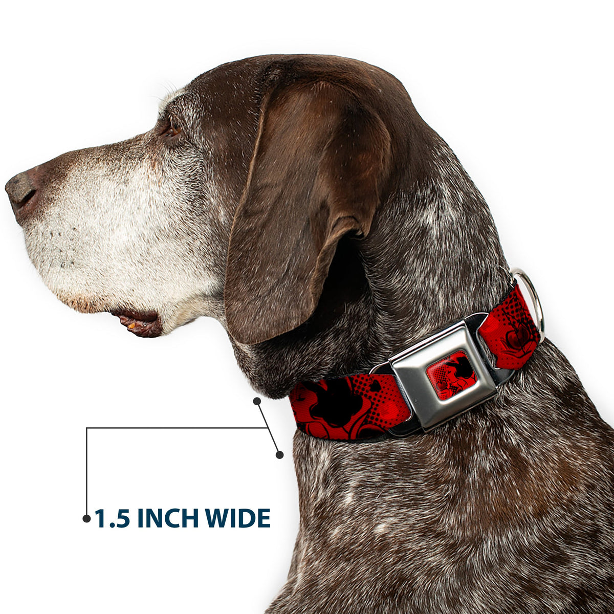 Snow White & Apple Full Color Reds/Black Seatbelt Buckle Collar - SNOW WHITE Poses/Apple Halftone Reds/Black