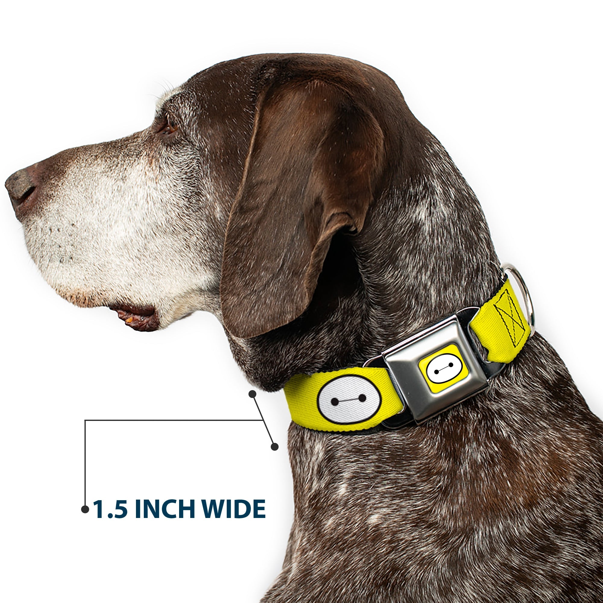 Baymax Face Full Color Yellow Black White Seatbelt Buckle Collar - BAYMAX Hanko/Face Yellow/Black/White