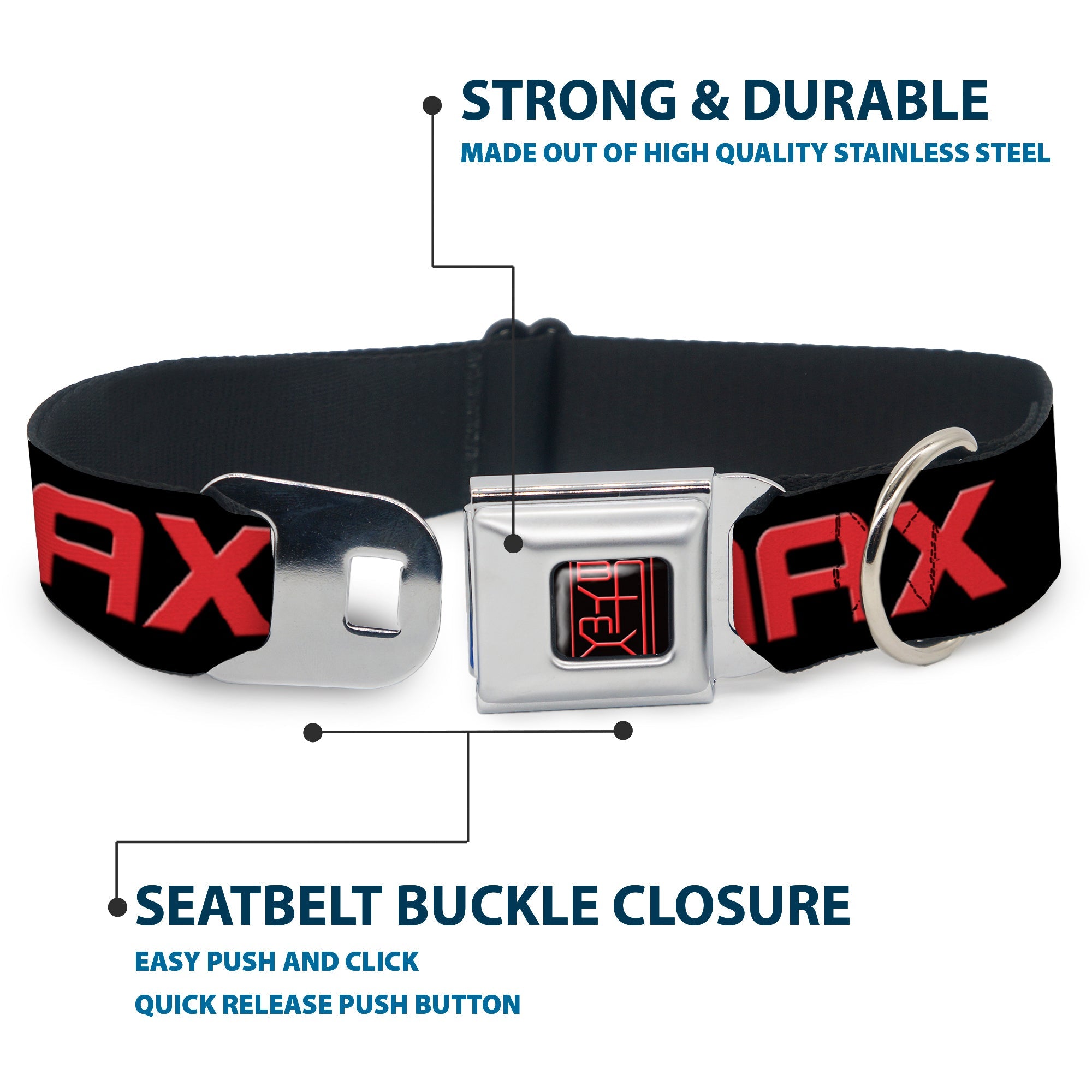BAYMAX Hanko Full Color Black Red Seatbelt Buckle Collar - BAYMAX Poses Black/White/Red