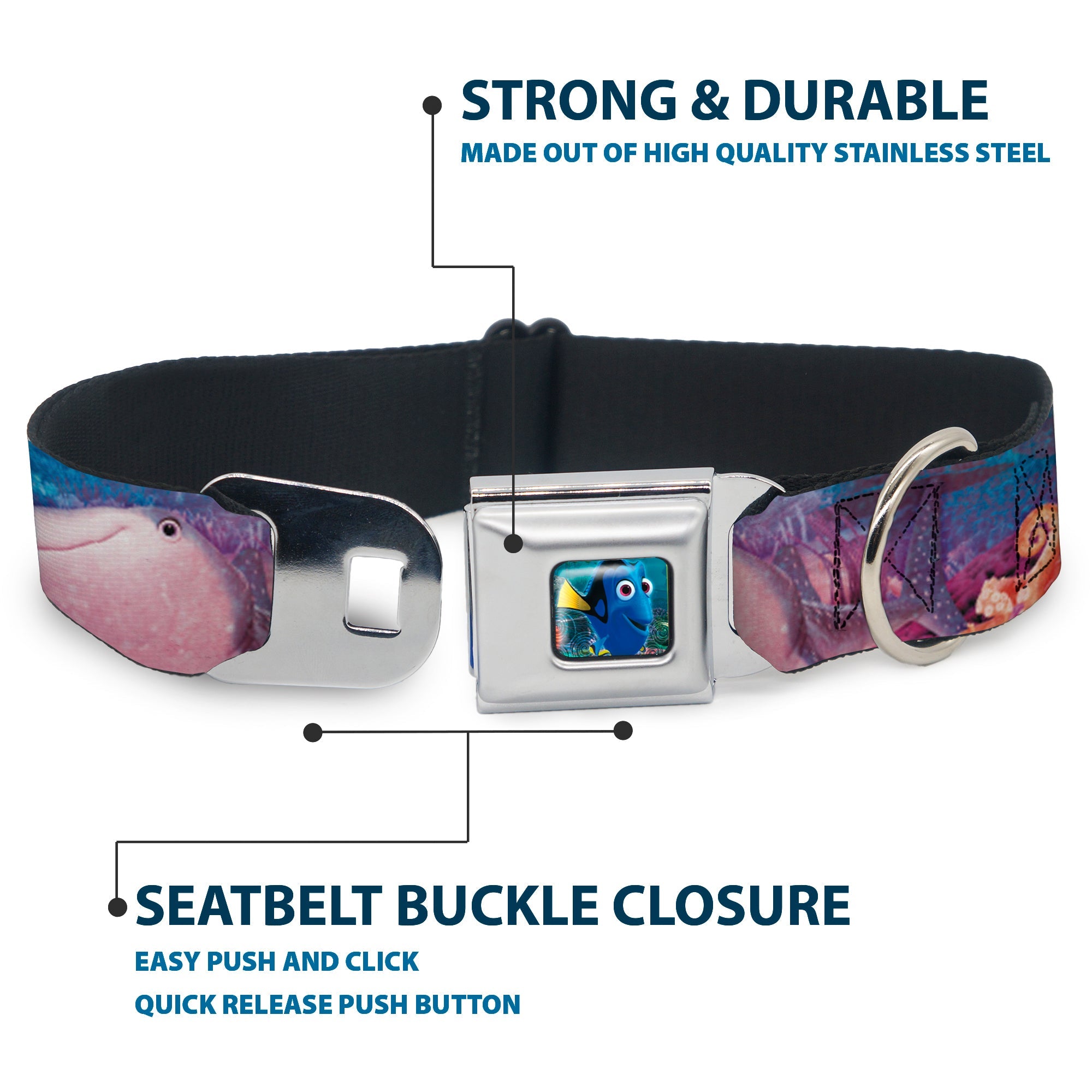 Dory Pose Seatbelt Buckle Collar - Dory & 5-Friends Under the Sea