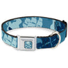 Jack Sparrows Flag Skull Icon Blues Seatbelt Buckle Collar - Jack Sparrows Flag Icons/Black Pearl/Sharks Blues
