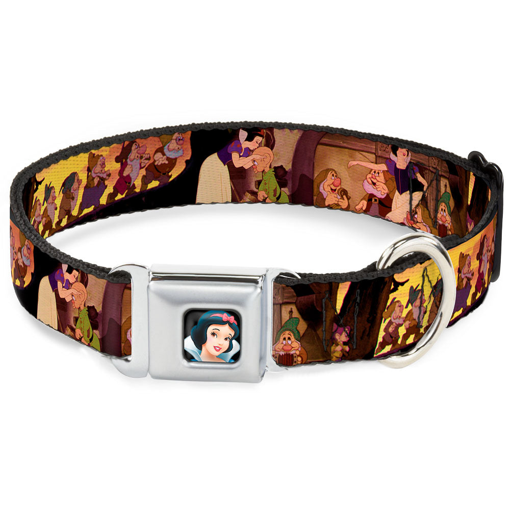 Snow White Full Color Black Seatbelt Buckle Collar - Snow White & the Seven Dwarfs Scenes