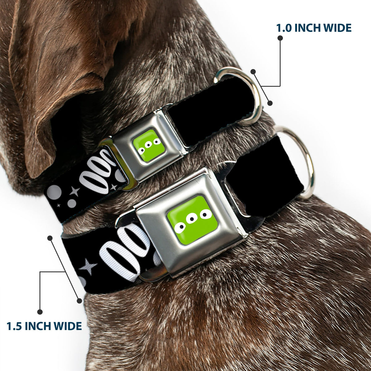 Toy Story Alien Eyes Full Color Green/Black/White Seatbelt Buckle Collar - Toy Story 3-Aliens OOOOOHHH Black/White/Gray