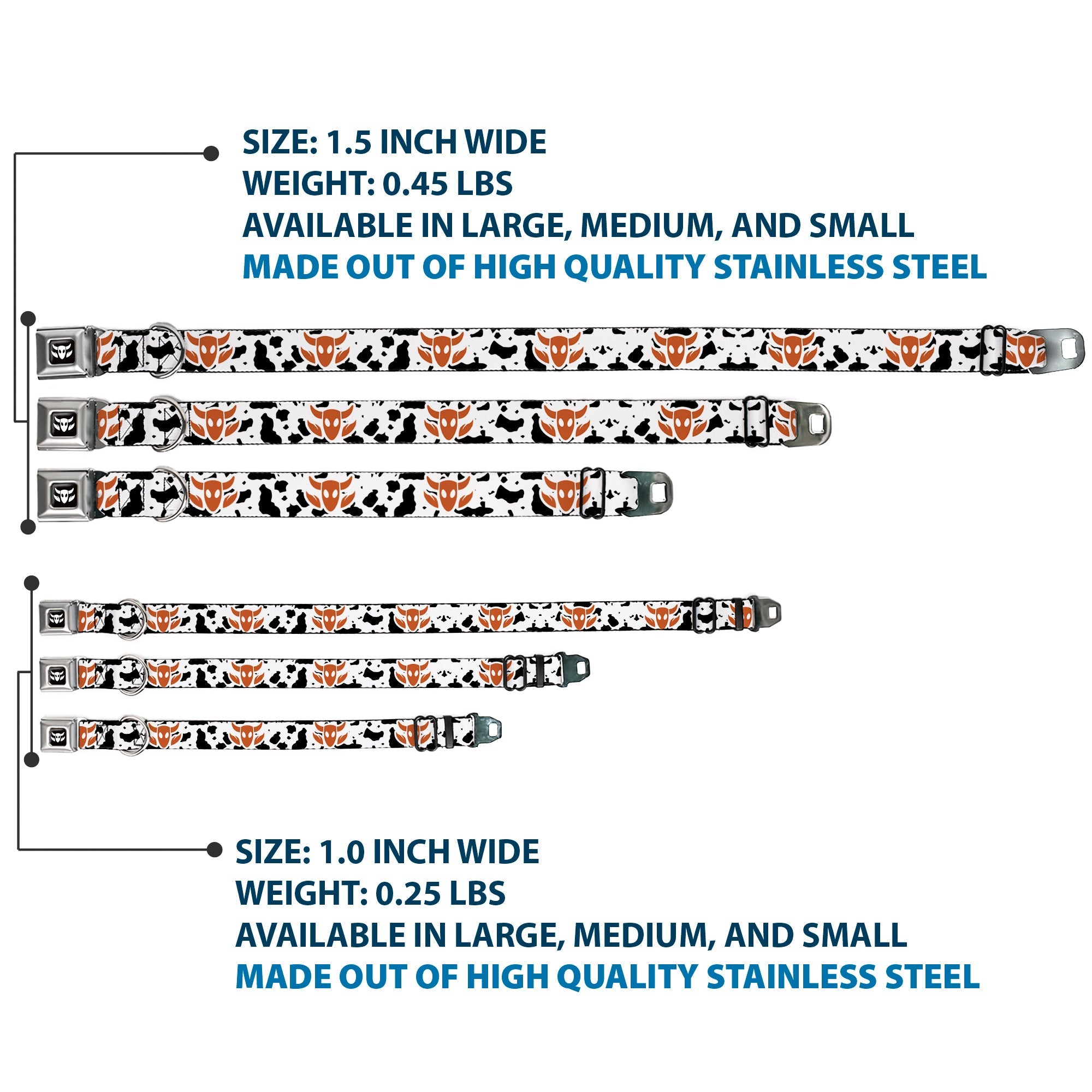 Toy Story Woody Cowboy Bull Icon Full Color Black/White Seatbelt Buckle Collar - Toy Story Woody Bounding Cowboy Cow Print White/Black/Brown