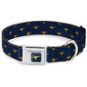 Aladdin 2019 Magic Lamp Full Color Navy/Golds Seatbelt Buckle Collar - Aladdin Genie Lamp Monogram Navy/Gold