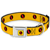 Reverse Flash Logo Full Color Golden Yellow Black Red Seatbelt Buckle Collar - Reverse Flash Logo Golden Yellow/Black/Red