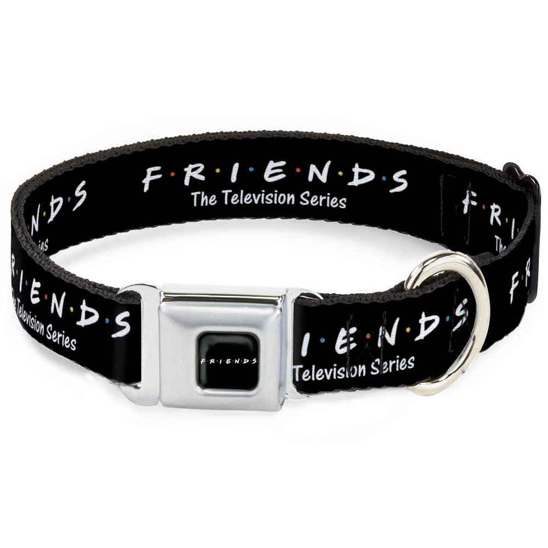 Buckle-Down Friends Logo Full Color Black/White/Multicolor Seatbelt Buckle Dog Collar - Friends-The Television Series Logo Black/White/Multicolor