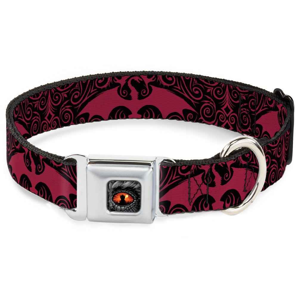 Buckle-Down House of the Dragon Eye Throne Icon Black/Gray/Orange & Dragon Icon Black/Red/White Seatbelt Buckle Dog Collar