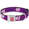 Buckle-Down Hendrick Motorsports Checker Logo Full Color Red/White Seatbelt Buckle Dog Collar - Alex Bowman #48 Car Scheme Purples/Pinks/White