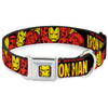MARVEL COMICS Iron Man Face Full Color Red Yellow Seatbelt Buckle Collar - THE INVINCIBLE IRON MAN Action Poses Black/Red/Yellow