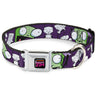 INVADER ZIM Title Logo Full Color Pink/Green Seatbelt Buckle Collar - Invader Zim GIR Poses and Sketch Purple