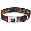 Buckle-Down DC Justice League of America with Superhero Blocks Seatbelt Buckle Dog Collar