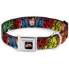 Buckle-Down DC Justice League New 52 4-Superhero Poses & Logos Seatbelt Buckle Dog Collar