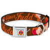 Looney Tunes Logo Full Color White Seatbelt Buckle Collar - ELMER FUDD w/Poses Browns