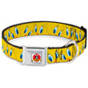 Buckle-Down Looney Tunes Tweety Bird Expressions Yellow Seatbelt Buckle Dog Collar