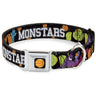 Looney Tunes Basketball Full Color Black Seatbelt Buckle Collar - Space Jam MONSTARS 5-Player Group Pose/Basketballs Galaxy Black/White