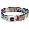 Nick 90S Icon Black/Blue/Pink Seatbelt Buckle Collar - Nick 90s Rewind 7-Character/4-Logo Collage