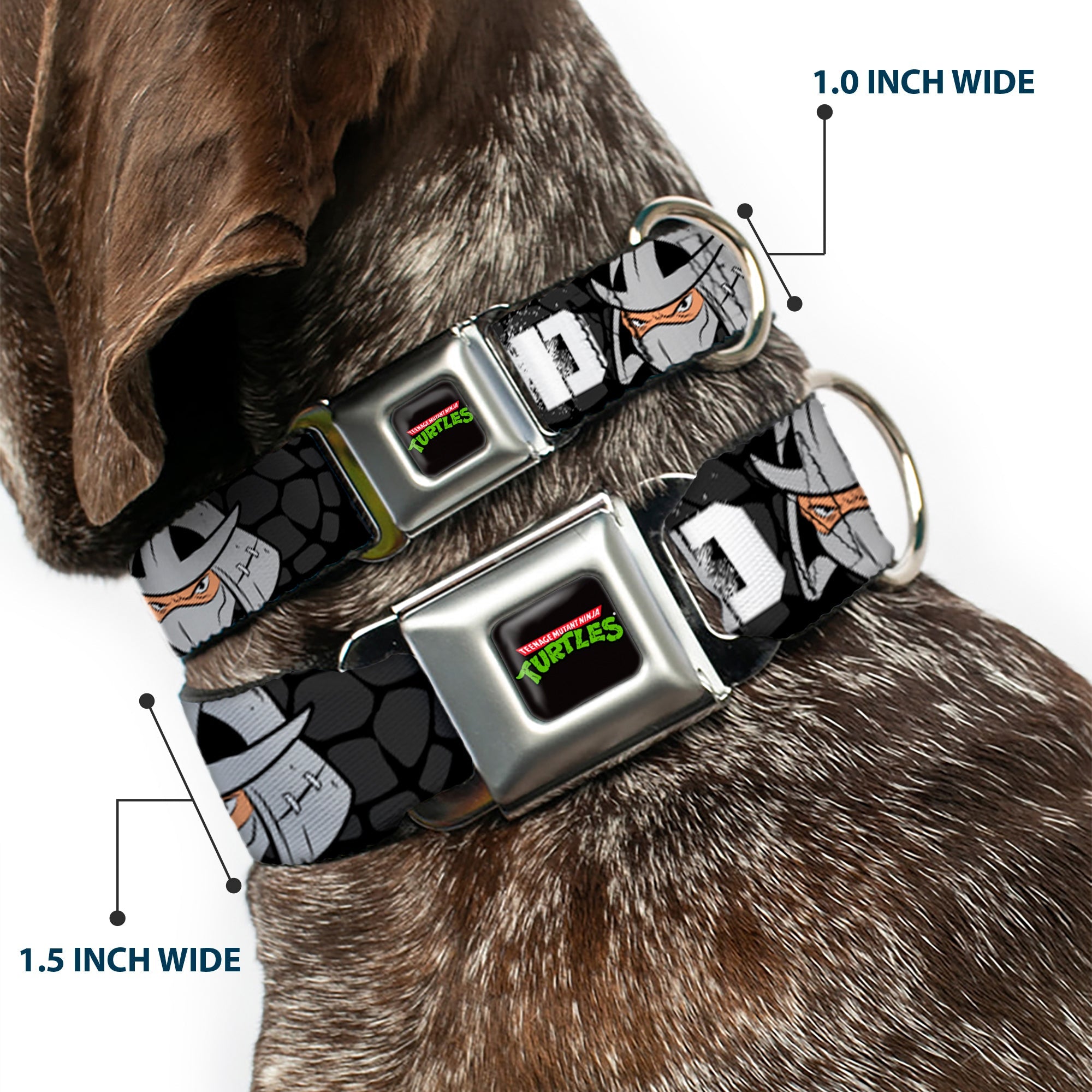 Classic TEENAGE MUTANT NINJA TURTLES Logo Seatbelt Buckle Collar - Shredder Poses BAD NEVER LOOKED THIS GOOD