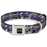 Classic TEENAGE MUTANT NINJA TURTLES Logo Seatbelt Buckle Collar - Teenage Mutant Ninja Turtles Shredder Action Poses Grays/Purple