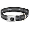 Barracuda Emblem Full Color Black/Silver Seatbelt Buckle Collar - Barracuda Emblem Repeat Gray Fade/Silver