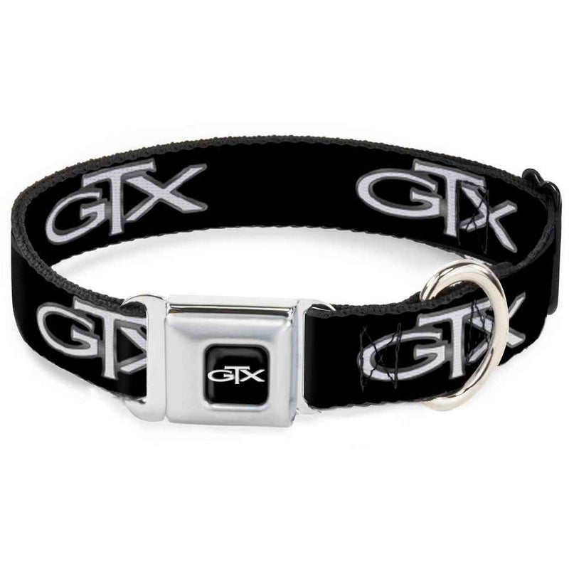 Buckle-Down Plymouth Gtx Emblem Full Color Black/Silver Fade/White Seatbelt Buckle Dog Collar - Plymouth Gtx Emblem Black/Silver Fade/White