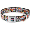 Buckle-Down The Powerpuff Girls Animated Series Title Logo Full Color Black Seatbelt Buckle Dog Collar - The Powerpuff Girls Expressions Stacked