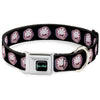 Buckle-Down Rick And Morty Text Logo Full Color Black/Blue Seatbelt Buckle Dog Collar - Rick and Morty Rick Vaporwave Bullseye Black/Blue/Red/White