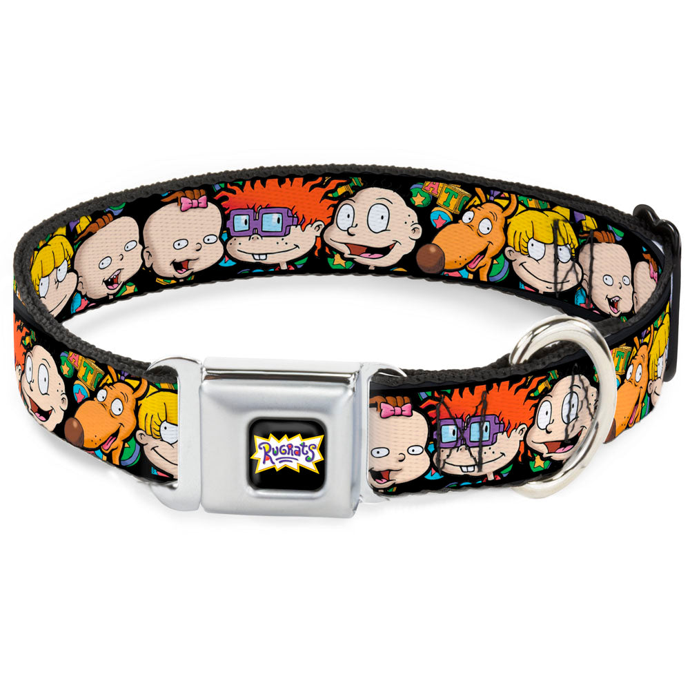 RUGRATS Logo Full Color Seatbelt Buckle Collar - Rugrats Character Faces CLOSE-UP