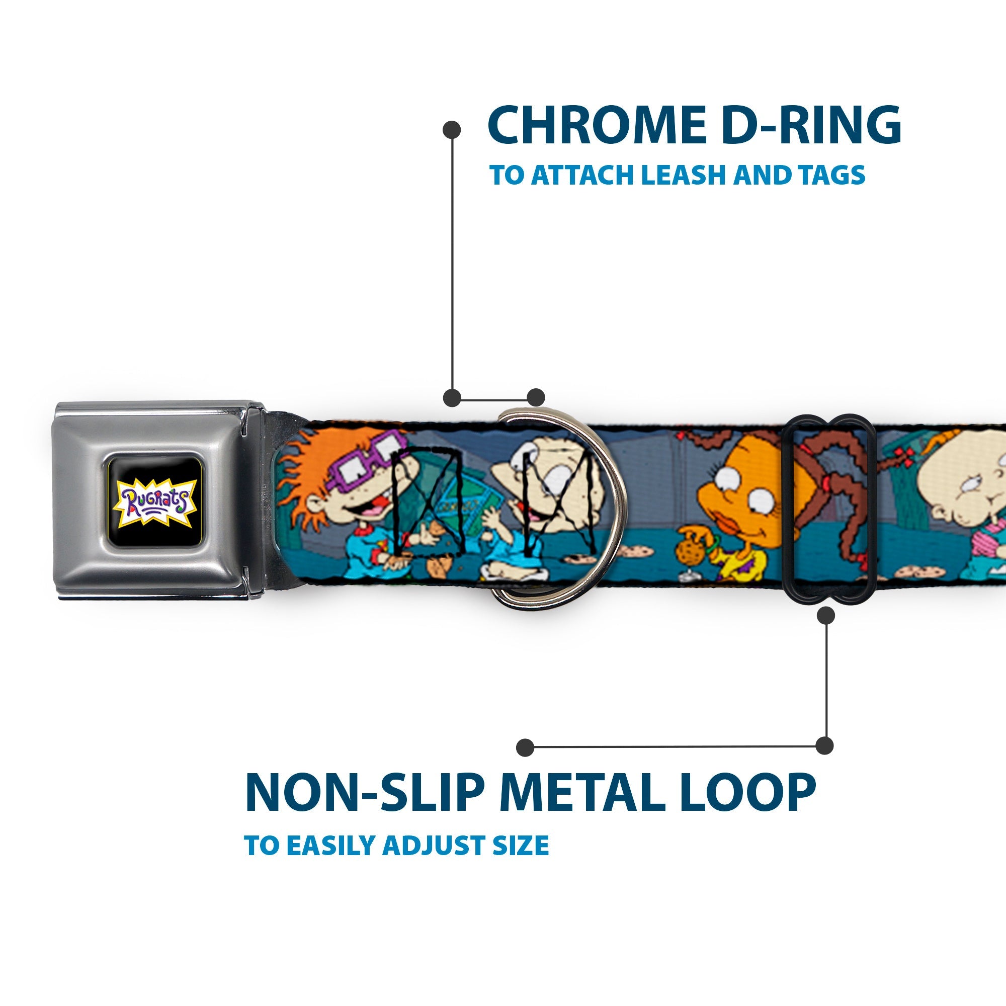 RUGRATS Logo Full Color Seatbelt Buckle Collar - Rugrats Cookie Scene