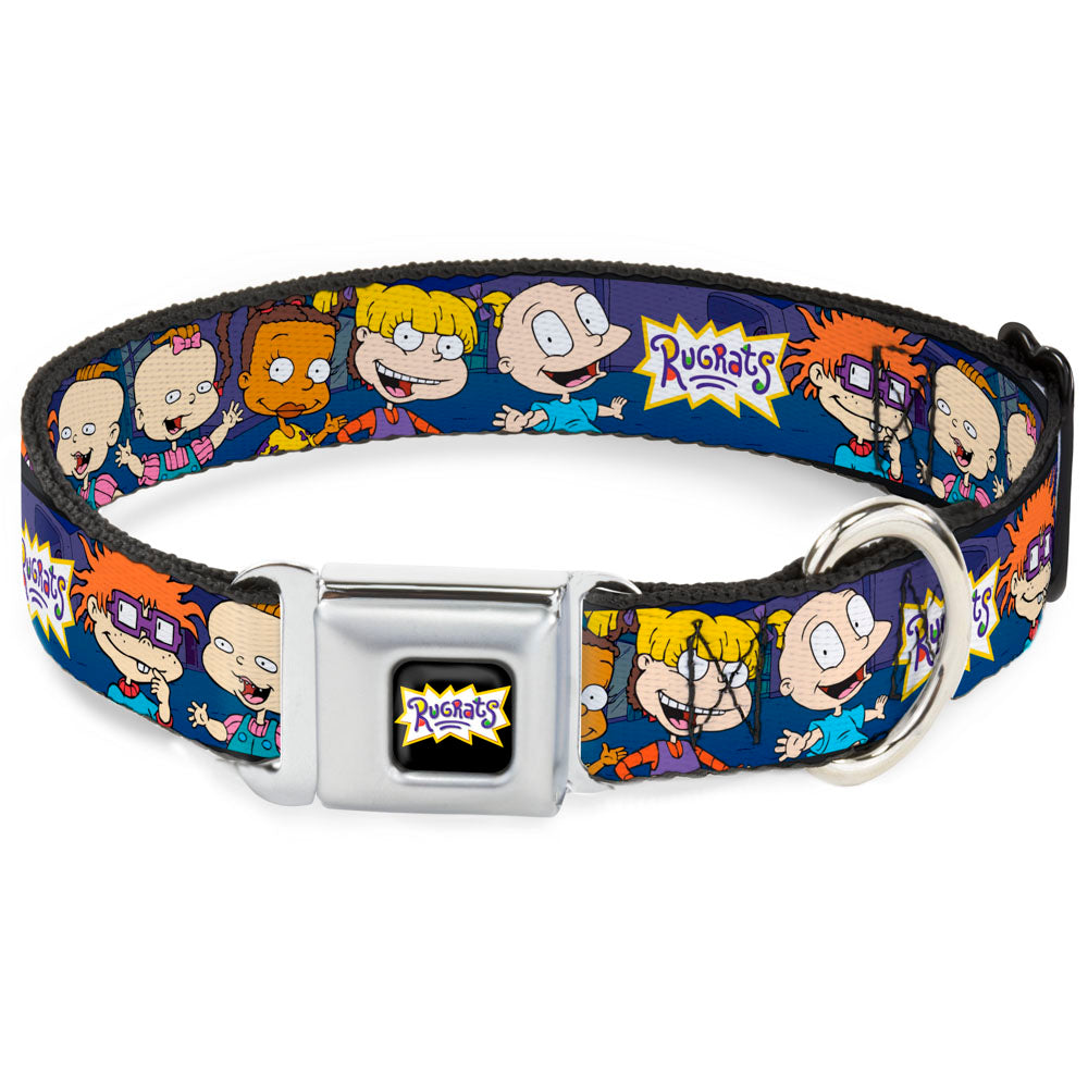 RUGRATS Logo Full Color Seatbelt Buckle Collar - RUGRATS Group Pose