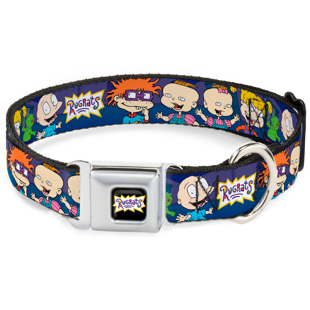RUGRATS Logo Full Color Seatbelt Buckle Collar - RUGRATS Group Pose2 w/Reptar