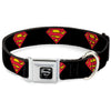 Buckle-Down DC Superman Shield Black Seatbelt Buckle Dog Collar