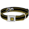 SUPER BEE Logo Full Color Black/Yellow/White Seatbelt Buckle Collar - SUPER BEE Logo/Stripes Black/Yellow/White