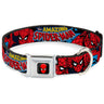MARVEL UNIVERSE Spider-Man Full Color Seatbelt Buckle Collar - Amazing Spider-Man