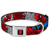 MARVEL UNIVERSE Spider-Man Full Color Seatbelt Buckle Collar - Spider-Man Action ESCAPE IMPOSSIBLE Gray