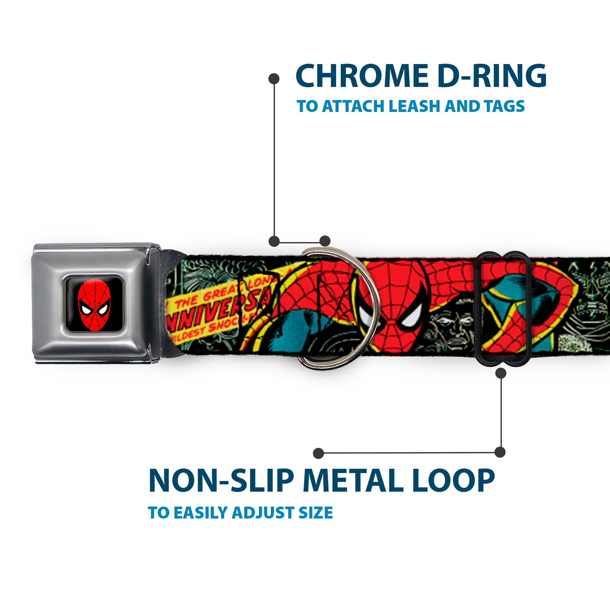 MARVEL UNIVERSE Spider-Man Full Color Seatbelt Buckle Collar - THE AMAZING SPIDER-MAN 100th ANNIVERSARY Cover