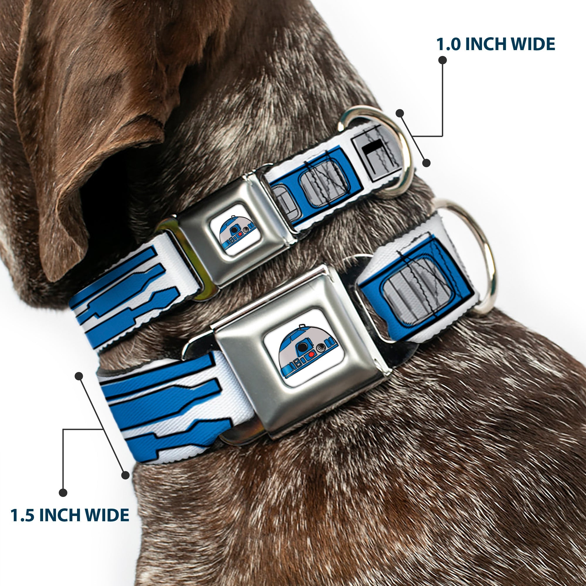 Star Wars R2-D2 Head Full Color White/Black/Blue/Gray/Red Seatbelt Buckle Collar - Star Wars R2-D2 Bounding Parts4 White/Black/Blue/Gray/Red