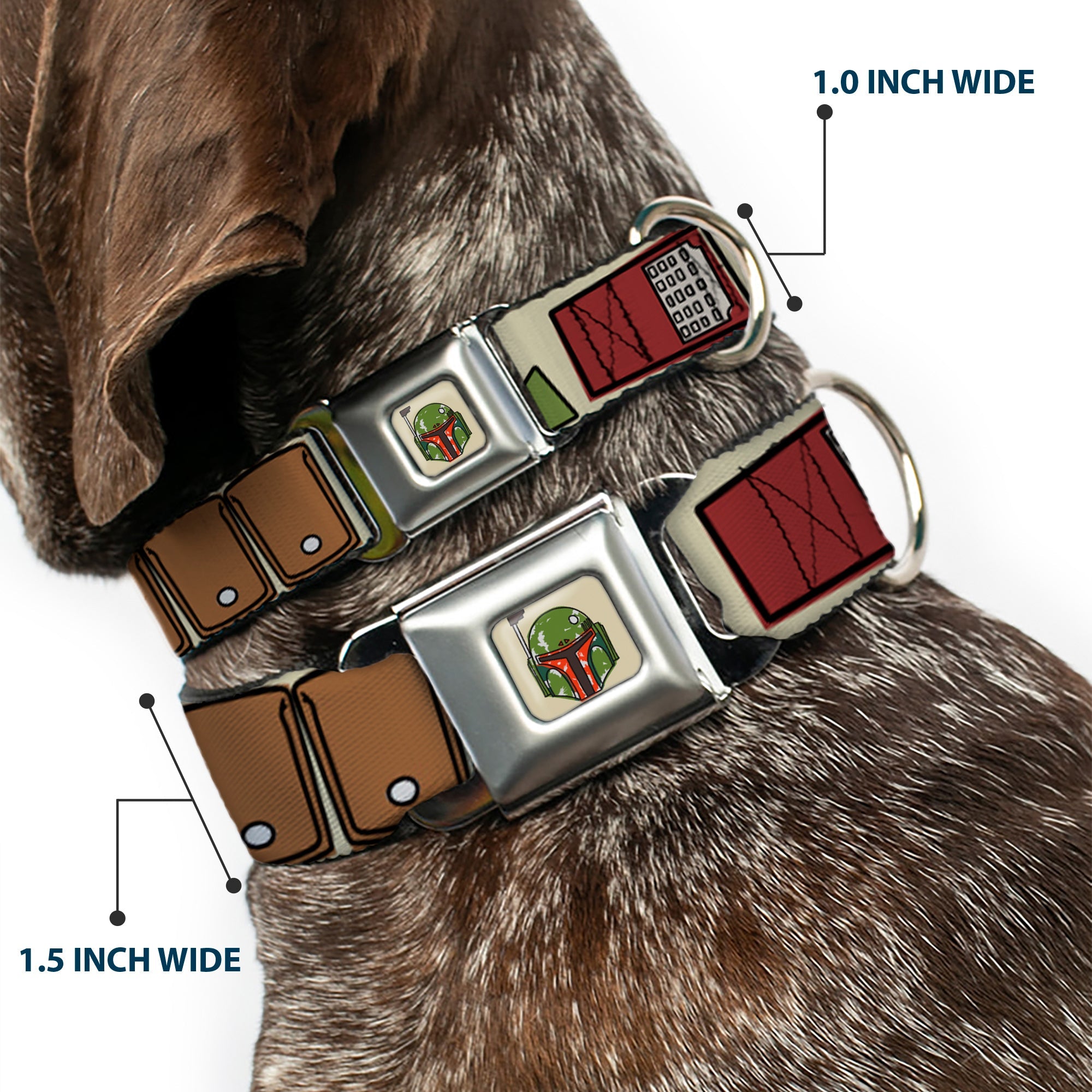 Star Wars Boba Fett Helmet Full Color Tan Seatbelt Buckle Collar - Star Wars Boba Fett Utility Belt Bounding Tan
