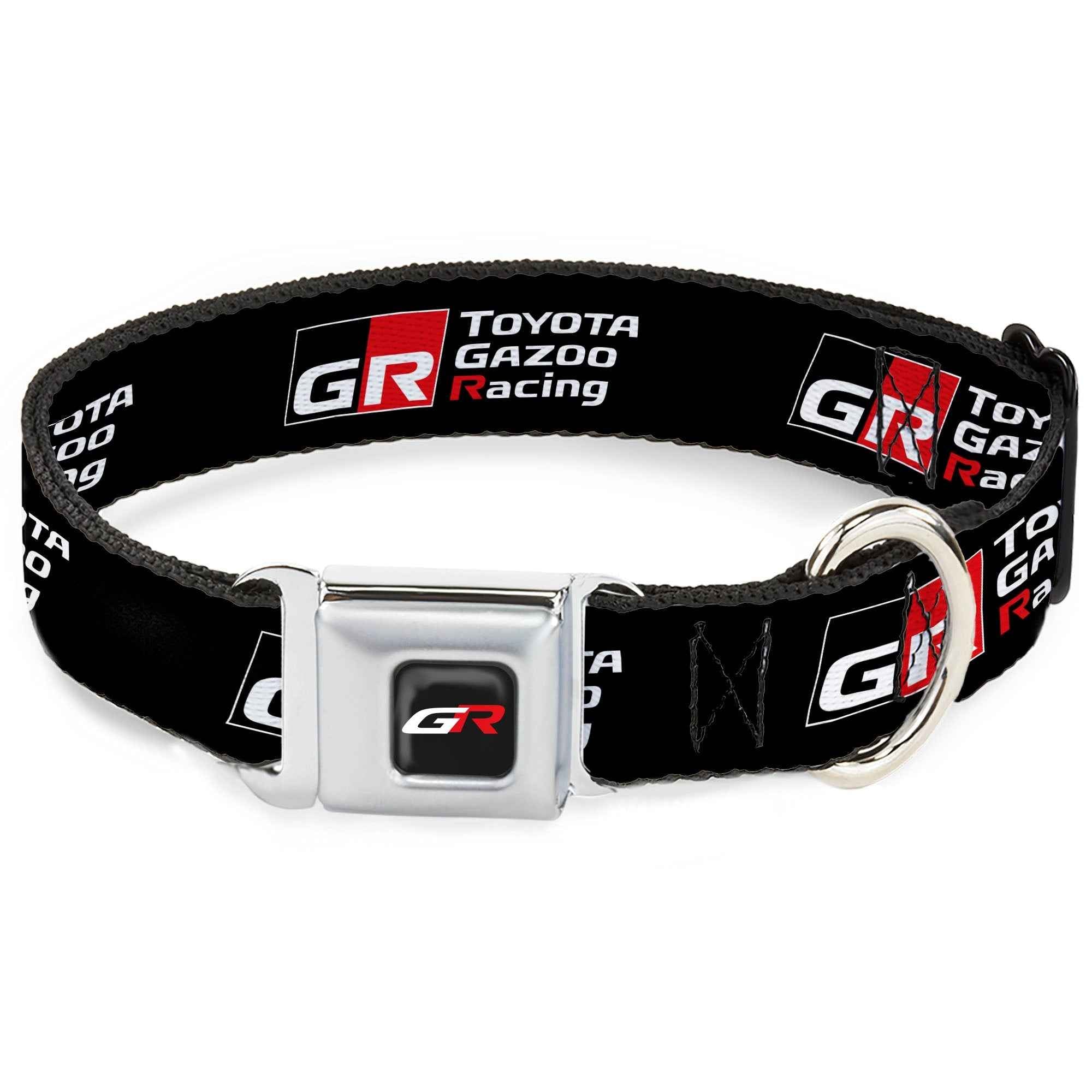 Buckle-Down Toyota Gazoo Racing GR Logo Black/White Red & North America Logo Black/White/Red Seatbelt Buckle Dog Collar