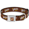 Willy Wonka and the Chocolate Factory WONKA BAR Logo Full Color Brown/Yellow/White Seatbelt Buckle Collar - Willy Wonka and the Chocolate Factory WONKA BAR Logo Brown/Yellow/White
