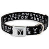 Buckle-Down Yellowstone Y Logo Full Color Black/White Seatbelt Buckle Dog Collar - Yellowstone Dutton Ranch and Logo Black/White