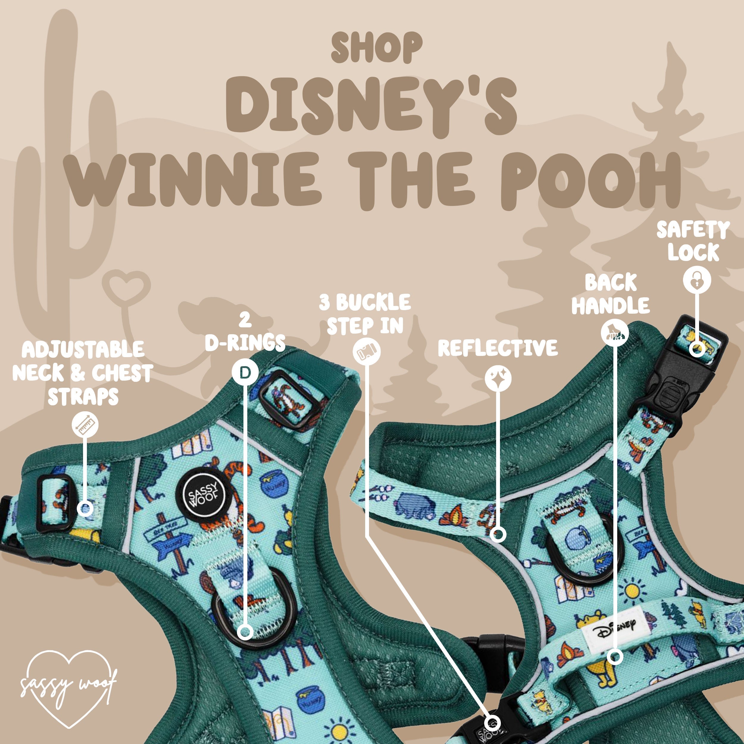 Dog Step-in Harness - Disneys Winnie the Pooh