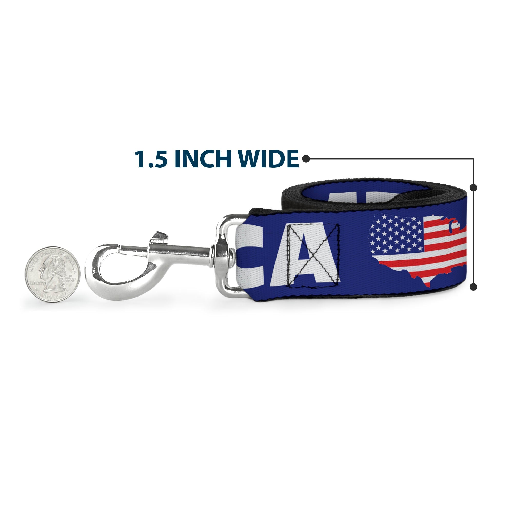 Dog Leash - MERICA/USA Silhouette Blue/White/US Flag | HT Animal Supply
