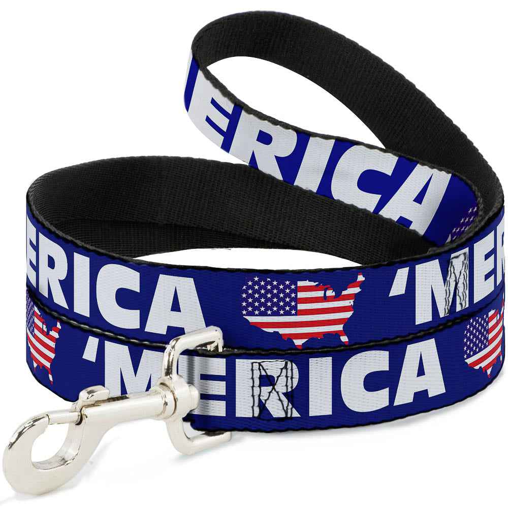 Dog Leash - MERICA/USA Silhouette Blue/White/US Flag
