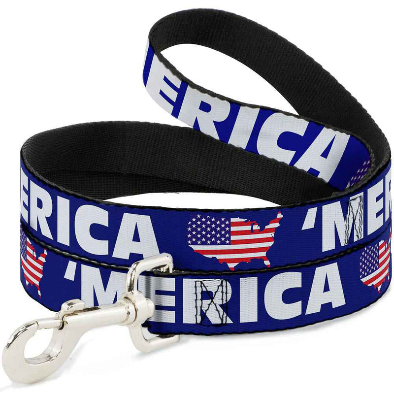 Dog Leash - MERICA/USA Silhouette Blue/White/US Flag